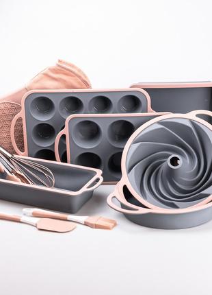 Силиконовый набор форм для выпечки с антипригарным покрытием с кухонными принадлежностями и прихваткой 11 шт1 фото