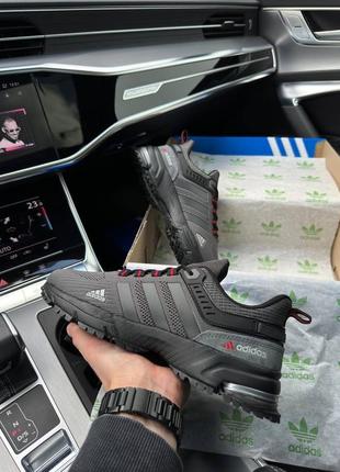 Мужские кроссовки в стиле adidas marathon адидас / демисезонные / весенние, летние, осенние / обувь / спортивные / текстиль / черные, серые