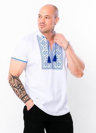 Чоловіча вишиванка, футболка з вишивкою, мужская вышиванка с коротким рукавом, вишита сорочка з коротким рукавом1 фото