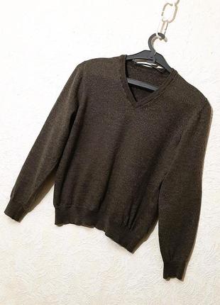 Тёплый джемпер коричневый на девочку 9-10-11лет мягкий не толстый 100% шерсть кофточка