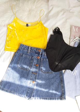 Джинсова мініспідниця 32 xxs розмір bershka