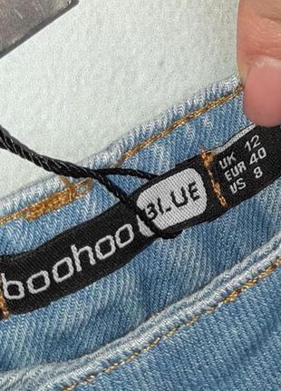 🌿1+1=3 фірмові нові блакитні джинсові шорти висока посадка boohoo, розмір 46 - 487 фото