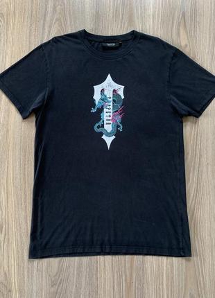 Мужская хлопковая футболка принтом trapstar