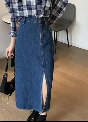 Стильна джинсова спідниця1 фото