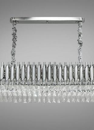 Кришталева люстра овальної форми для вітальні mumbai на 16 ламп хром+хром 9001-1200x350ch+ch