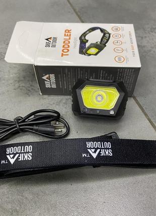 Ліхтар налобний skif outdoor toddler, акумулятор 1200 mah, світіння до 10 годин, датчик руху8 фото