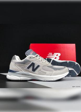 Мужские демисезонные кроссовки  new balance 990 светло серые