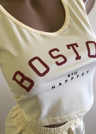 Жіноча піжама boston топ шорти пижама комплект топ шорты 22634 фото