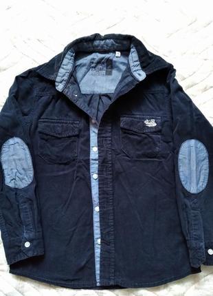 Стильная брендовая вельветовая рубашка для мальчикаc&a