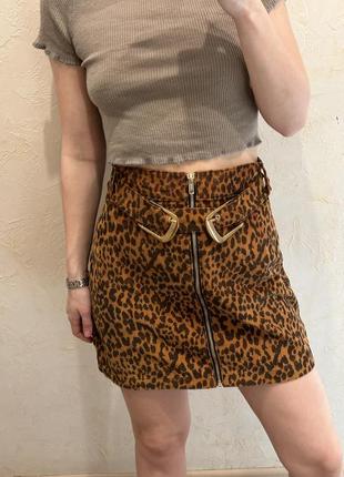 Леопардовая юбка мини м-l4 фото