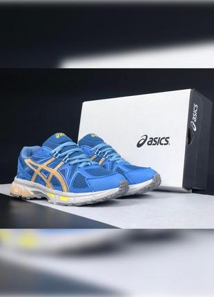 Жіночі кросівки демісезонні asics gel kahana 8 сині з жовтим