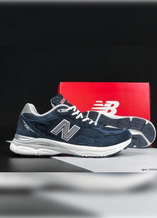 Мужские демисезонные кроссовки  new balance 990 темно синие1 фото