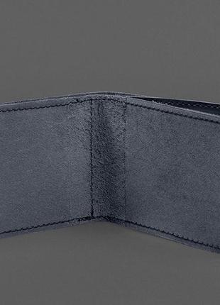 Шкіряна обкладинка-портмоне для посвідчення убд картонний документ темно-синя 23.13 фото
