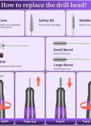 Фрезер для маникюра/педикюра, портативный фрезер mobile drill ste-2014 фото