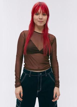 Топ сетка h&m mesh top - xs