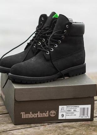 Жіночі чорні черевики timberland black (хутро)