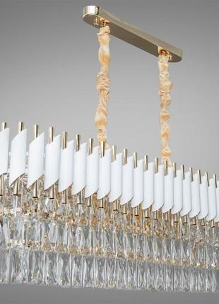 Хрустальная люстра овальной формы для гостиной mumbai на 10 ламп белый+золото...