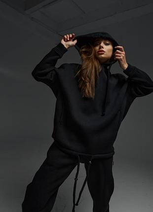 Худі жіноче чорне oversize 3