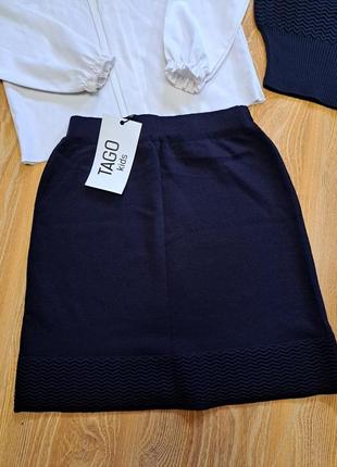 Школьный комплект блузка, юбка,жилетка 134-1407 фото