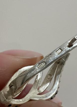 Комплект серьги кольцо серебро позолота5 фото