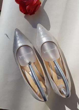 Жемчужина серебряные серебристые блестящие туфельки gabor2 фото