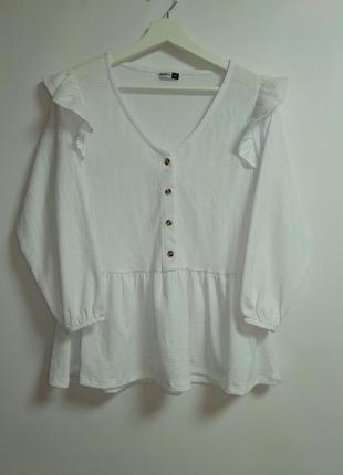 Фактурна стрейч блуза з баскою 12-14/48-50 розмір