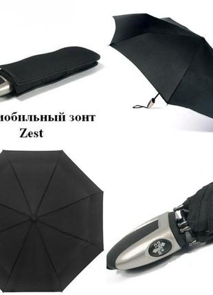 Автомобильный зонт zest 3 сложения черный