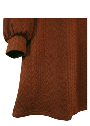 Фактурное платье в ретро стиле emery rose mock neck cable knit dres without belt3 фото