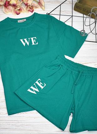 Костюм на дівчинку оверсайз"we" зелений