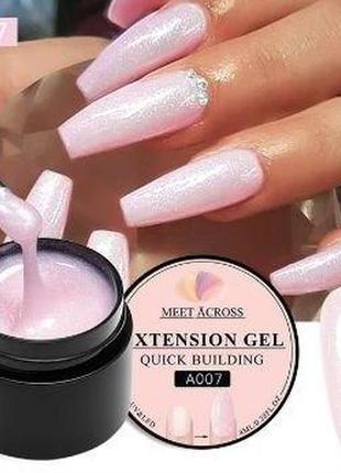 Гель з блискітками meet across, extension gel №a007, 8 ml