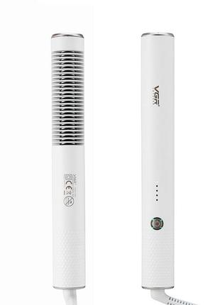 Стайлер гребінець для вирівнювання волосся термощітка для укладання з функцією іонізації vgr v-5863 фото