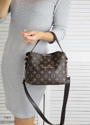 Женская стильная и качественная сумка коричневая3 фото