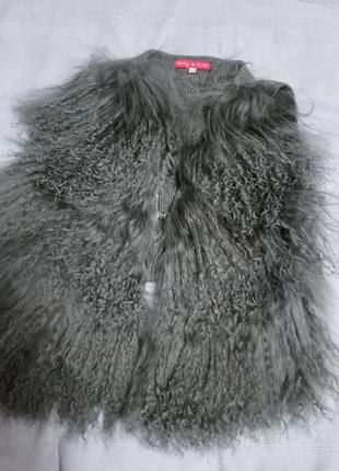 Шикарная жилетка с натуральным мехом горной тибетской ламы.10-13лет.7 фото