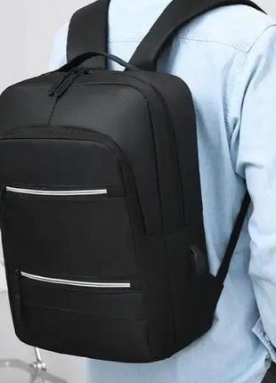 Мужской рюкзак городской плотный молодежный вместительный повседневный для ноутбука черный usb geerdun2 фото