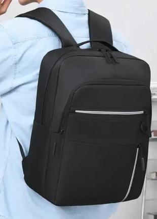 Мужской рюкзак плотный вместительный повседневный для ноутбука городской молодежный черный usb geerdun2 фото