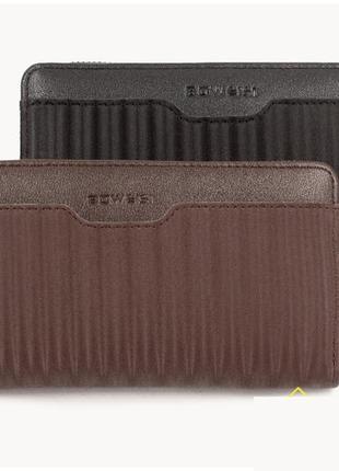 Стильное кожаное портмоне boweis. удобный и вместительный кошелек.2 фото