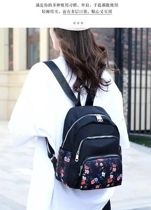 Жіночий стильний повсякденний рюкзак jingpin чорний нейлоновий6 фото