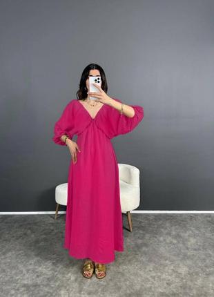 Длинное свободное летнее платье туника сарафан с открытой спиной с декольте малиновое розовое бежевое чёрное синее с пышной юбкой солнце расклешенное