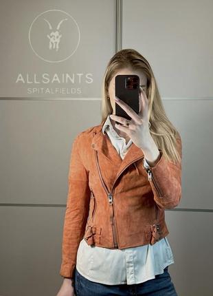 Замшевая косуха allsaints rrp500статое состояние хороший size xs