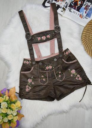 Шорти з підтяжками комбінезон з вишивкою оригінальний вінтажний стиль баварський