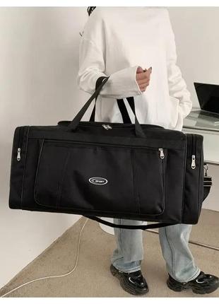 Дорожная сумка sport мужская женская туристическая спортивная черная 47 литров2 фото