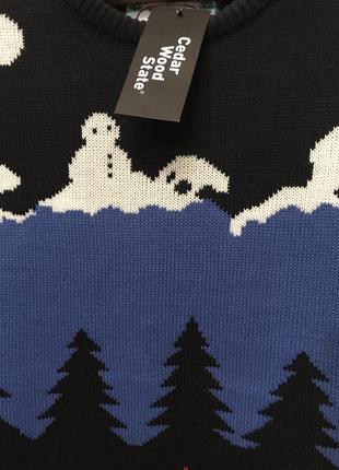 Нереальной красоты брендовый вязаный тёплый свитер в рисунках.4 фото