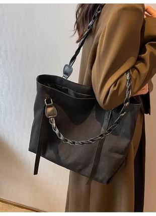 Жіноча сумка norden чорна текстиль2 фото
