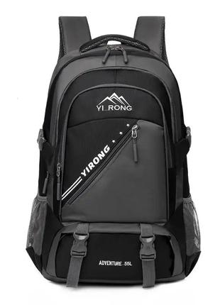 Чоловічий рюкзак спортивний brand rong туристичний водонепроникний чорний на 38 літрів