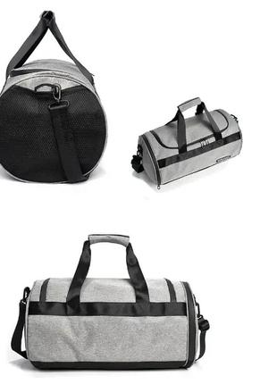 Мужская сумка спортивная нейлоновая brand chengen карман для обуви 28 литров черная3 фото