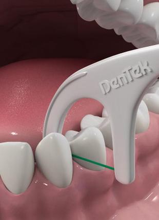Флосс-зубочистки dentek тройное очищение 150 шт. (047700019055)5 фото
