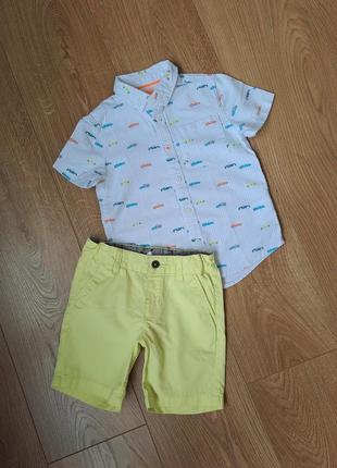 Летний набор для мальчика/летние шорты/рубашка с коротким рукавом для мальчика4 фото
