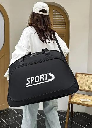 Спортивная сумка sports мужская женская дорожная туристическая черная 57 литров5 фото
