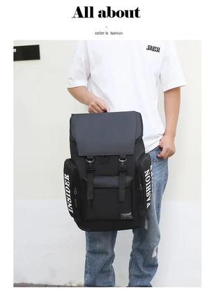 Чоловічий рюкзак великий щільний місткий insider міський непромокальний спортивний повсякденний чорний4 фото