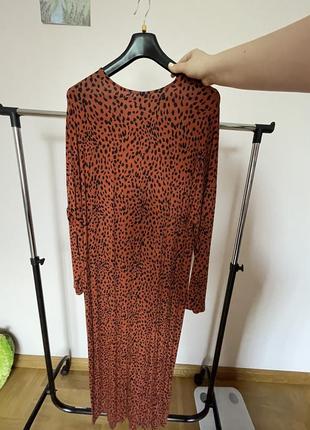 Платье, длинное трикотажное платье леопард